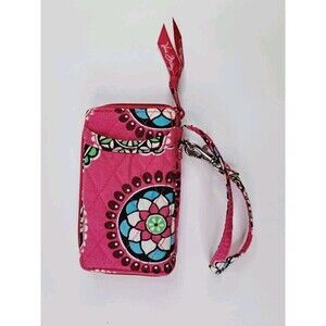 Vera Bradley Carry All Wristlet In Paisley Pattern Wallet Coin Purse Pink